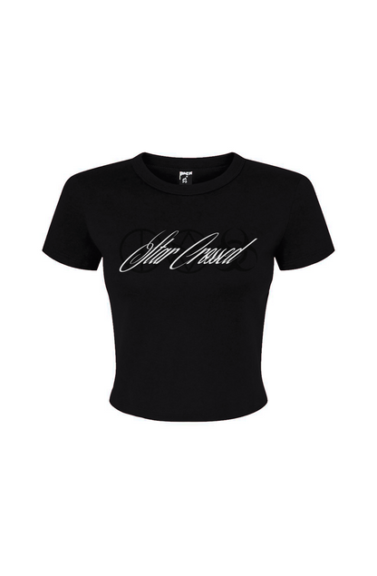 Starcrossed script baby tee